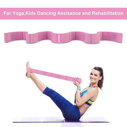 DEHUB Stretch Strap, Elastic Yoga Stretching Strap, Multi-Loop for Physical Therapy, Pilates, Yoga, Dance & Gymnastics Exercise and Flexible Pilates Stretch Band thumbnail 4