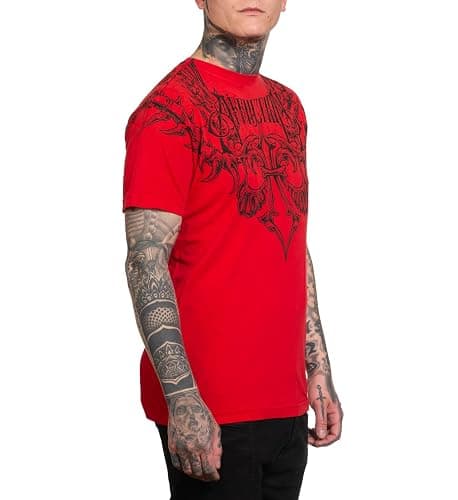 Affliction Men's T-Shirt, Vintage Gothic Cross Vault Design, Short Sleeve Graphic Print, Y2K thumbnail 4