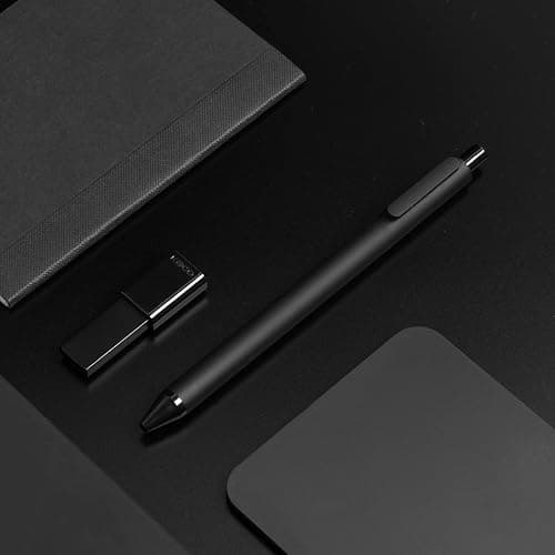 Kaco Gel Pens, 0.5 mm Fine Point, Black Ink 10 Count, Quick Dry Smooth Writing, Aesthetic Office Supplies Refillable Retractable thumbnail 6