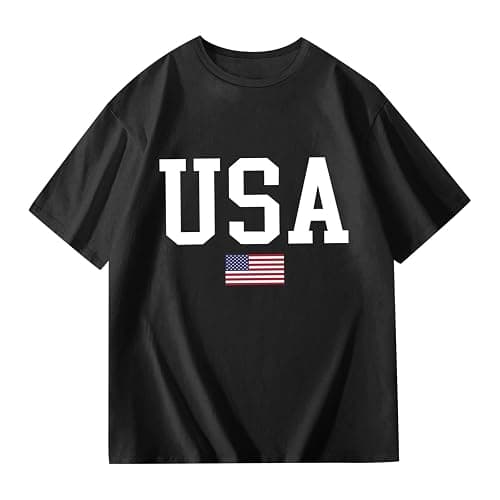 California T Shirts for Girls Letter Print Graphic Tees Oversized Casual Loose Drop Shoulder Short Sleeve Basic Summer Tops thumbnail 4