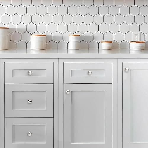 khtumeware 10 Pack Knob Vibrant Polished Nickel Cabinet knobs 1-1/4 inch Solid Heavy Duty Tradition Bifold Closet Door Mushroom Knobs Cabinet Hardware for Kitchens cabinets Dresser Bathroom thumbnail 4