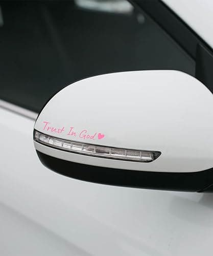 SCUARI 4PCS Car Stickers,Cars Decals,Car Accessories Trust in God Rearview Mirror Sticker,Auto Stickers and Decals,Auto Decals for Women,Trust in God Mirror Decals,Suitable for Motorcycle (Pink) thumbnail 6
