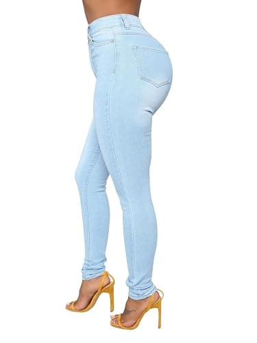 KUNMI Womens Classic High Waisted Skinny Stretch Butt Lifting Jeans Slim Fit Denim Pants thumbnail 2