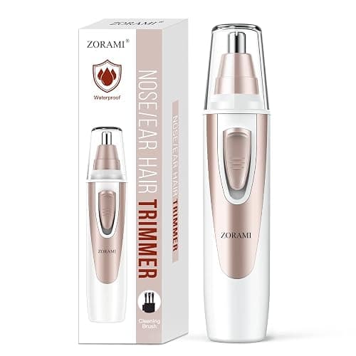 Ear and Nose Hair Trimmer Clipper - 2025 Professional Painless Eyebrow & Facial Hair Trimmer for Men Women, Battery-Operated Trimmer with IPX7 Waterproof, Dual Edge Blades for Easy Cleansing Pink - Image 1