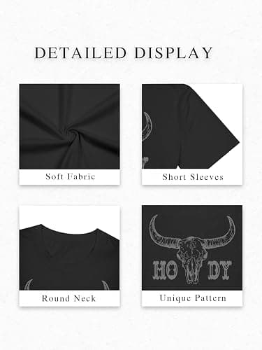 Tewmeu Cowgirl Outfits for Women Crop Tops for Teen Girl Y2k Clothes Cowboy Country Concert Graphic Tee Tops thumbnail 7