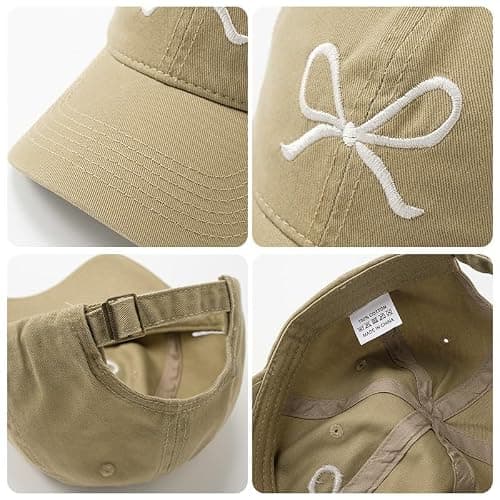 Trendy Bow-Tie Baseball Cap for Women and Men Trucker Hats Y2k Adjustable Fashion Sun Hat with Visor for Hiking & Travel thumbnail 3