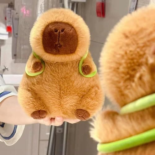 CHDBLOCK Capybara Plush Toy - 9 Inch Cute Capybara Stuffed Animal with Turtle Backpack, Kawaii Capibara Plushie for Kids and Adults - Capybara Baby - Small thumbnail 7