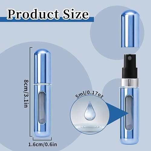 Perfume Travel Spray Bottle, 6 Pcs 5ml Travel Perfume Refillable Bottle, Portable Size Mini Perfume Atomizer Bottles for Traveling, Outgoing thumbnail 3