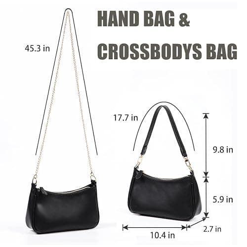 VODIU Clutch Tote Handbags with 2 Removable Straps and Zipper Closure Crossbody Bags Shoulder Purse Handbag for Women thumbnail 5