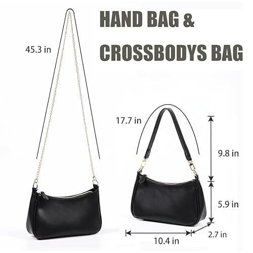 VODIU Clutch Tote Handbags with 2 Removable Straps and Zipper Closure Crossbody Bags Shoulder Purse Handbag for Women thumbnail 4