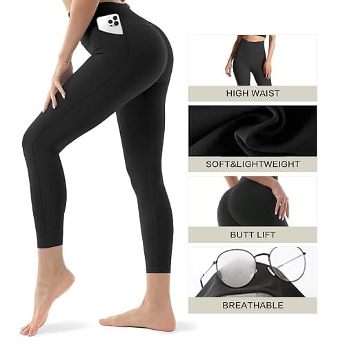 3 Pack High Waisted Leggings for Women Butt Lift Tummy Control Yoga Pants Non See-Through Workout Running Pants… thumbnail 5