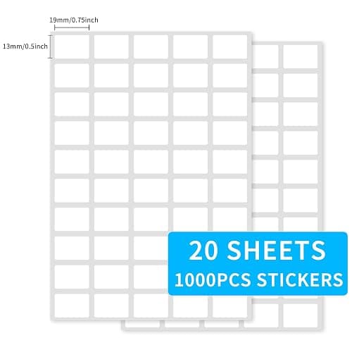Yeachlaing Multi-Use Removable Labels, 1/2" x 3/4",1000 PCS Blank Labels Total,Water/Oil/Tear Resistant/Ink Won't Smudge No Residue thumbnail 3