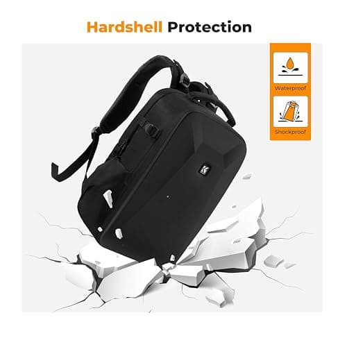 K&F CONCEPT Camera Backpack,Hardshell Photography DSLR Camera Bag with 15-15.6 Inch Laptop Compartment Waterproof Hard Shell Camera Case Compatible with Canon/Nikon/Sony/DJI Mavic Drone thumbnail 5