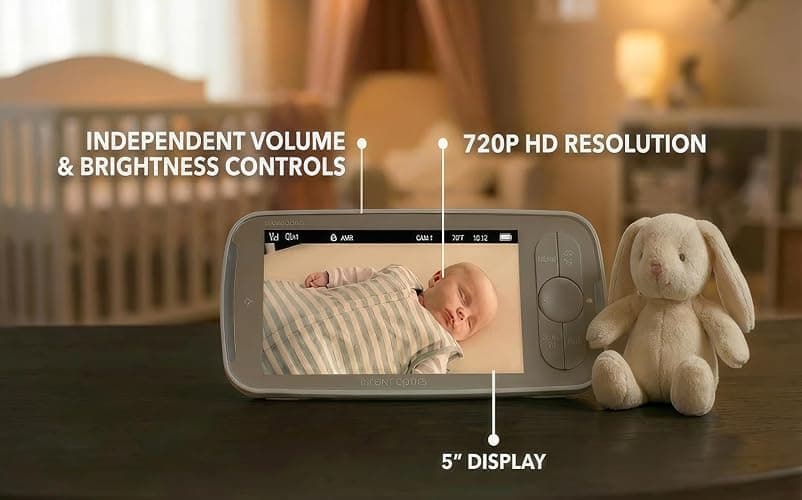 Infant Optics DXR-8 PRO Video Baby Monitor, 720P HD Resolution 5" Display, Patented A.N.R. (Active Noise Reduction), No WiFi, Pan Tilt Zoom, and Interchangeable Lenses thumbnail 4