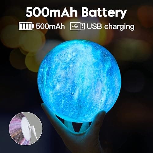 BRIGHTWORLD Moon Lamp Galaxy Lamp 5.9 inch 16 Colors LED 3D Moon Light, Remote & Touch Control Moon Night Light Christmas Gifts for Girls Boys Kids Women Birthday thumbnail 2