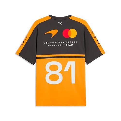 PUMA McLaren F1 2026 T-Shirt Pilote Homme Oscar Piastri – Orange | Manches courtes avec col rond, T-shirt Oscar Piastri Driver 2026, Comme vu par Oscar Piastri, sous licence officielle thumbnail 4