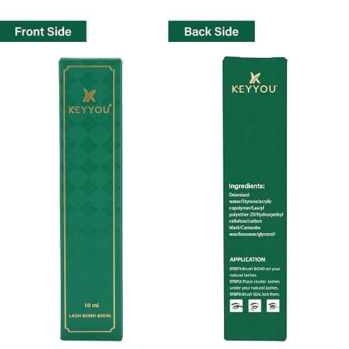 Lash Bond and Seal KEYYOU Cluster Lash Glue For Lash Clusters Strong Gentle Comfortable Bond and Seal WaterProof Mascara Wand Individual Lash Glue 5ml+5ml（BLACK) thumbnail 6