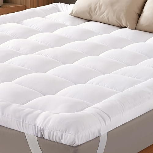Ultra Soft Twin Mattress Topper - Cloud-Like Mattress Pad for Full Body Support - Breathable Cooling Material for Hot Sleepers, White - Image 1