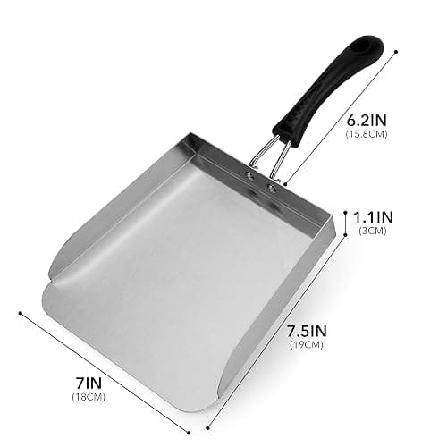 Stanbroil Large Griddle Scoop Spatula Food Mover for Rice, Veggies & More | Stainless Steel, 7" Wide, Moves More Food at Once, Flat Top Grill Tool, Ideal for Stir Fry, Fried Rice & Teppanyaki thumbnail 3