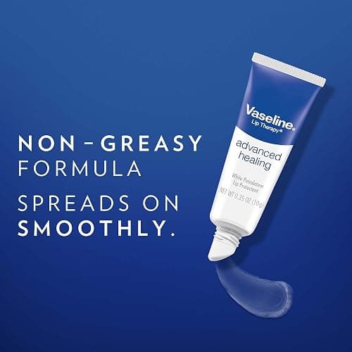 Vaseline Lip Therapy Advanced Healing 3-Pack – White Petroleum Moisturizing Lip Balm for Extremely Dry Lips, 0.35 Oz Ea thumbnail 5