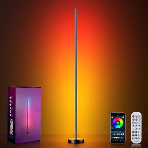 OIYN Smart RGBICW LED Corner Floor Lamp - 16 Million DIY Colors, 68+ Scenes, Music Sync, App & Remote Control, Color-Changing Ambient Lighting for Living Rooms, Bedrooms, and Gaming Rooms - Image 1