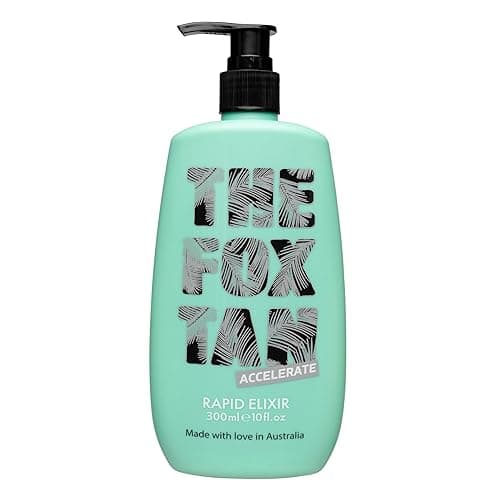 The Fox Tan Rapid Tanning Elixir, Natural Tanning Accelerator Lotion For Darker & Faster Tans, Creates Flawless Tan Skin, Vegan & Cruelty-Free, 300mL - Rapid Elixir 300ml | Pack of 1 Deluxe Size
