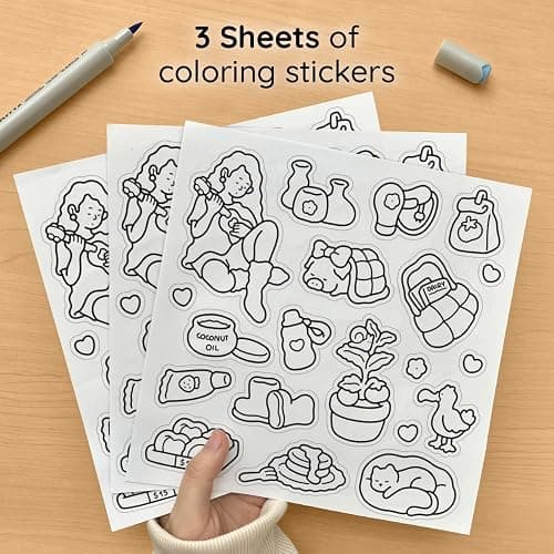 Girl Moments Vol. 2 - Coloring Book (Spiral Bound) & Sticker Set for Adults & Teens thumbnail 6