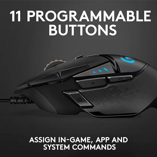 Logitech G502 HERO High Performance Wired Gaming Mouse, HERO 25K Sensor, 25,600 DPI, RGB, Adjustable Weights, 11 Buttons, On-Board Memory, PC/Mac thumbnail 4