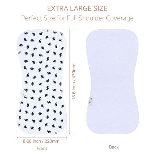 Benoxine Baby Burp Cloths & Baby Bibs 2-in-1 Design Large Size 3 Layers Thicken Cotton Super Absorbent and Soft Baby Spit Up Burping Rags Baby Burp Cloth Set for Boys and Girls Solid 12 Pack thumbnail 3