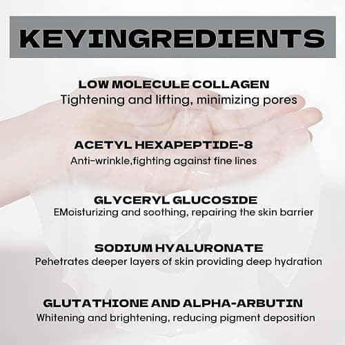 Collagen Face Mask Hydrating Overnight Collagen Face Mask (6 pcs/1 Box) Deep Collagen Anti Wrinkle Lifting Mask - Pure Collagen Films for Improve Elasticity Firming And Moisturizing thumbnail 6
