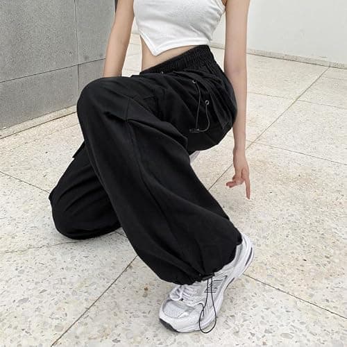 FENGQIYUNHAI Cargo Pants Women Baggy Parachute Pants Woman Mutil Pockets Loose Fit Y2K Casual Pants for Women thumbnail 5