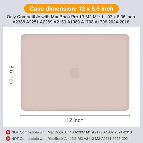 MOSISO Compatible with MacBook Pro 13 inch Case M2 2025, 2024, 2023, 2022-2016 A2338 M1 A2251 A2289 A2159 A1989 A1708 A1706, Plastic Hard Shell&Keyboard Cover&Screen Film&Storage Bag, Camel thumbnail 7