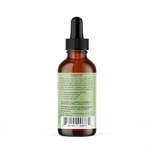 'MIELLE Rosemary Mint Scalp & Hair Oil - 59ml Bottle with Dropper Applicator - Infused with Biotin for Daily Use, Scalp Care, Split End Care' thumbnail 2