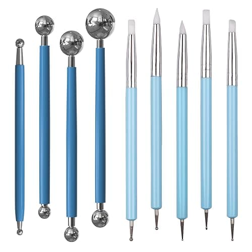 Dotting Tools, Silicone Clay Sculpting Tool, Ceramic Clay Ball Stylus Dot Painting Tools, Pottery Embossing Tool for Rock, Nail, Blending, Drawing, Modeling - Image 1