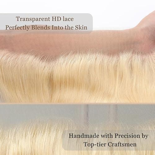 EINbeauty Pre-sewn 13x4 Frontal HD Lace with Elastic Cap – Body Wave Human Hair Frontal with Baby Hair, Bleach & Dye Friendly, Beginner Friendly 14 Inch 613 Blonde thumbnail 5