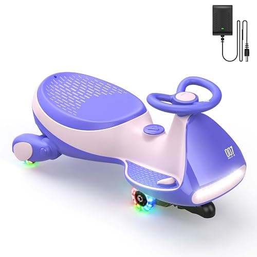 FanttikRide N7 Pro Electric Wiggle Car with Pedal, Rechargeable Battery, CyberWiggle, 2 in 1 Swing Car, 2 Speeds Max 4 Mph, Anti-Rollover, Flashing Wheels, Bluetooth, for Ages 3 and Up, 150 Lbs, Pink - Image 1