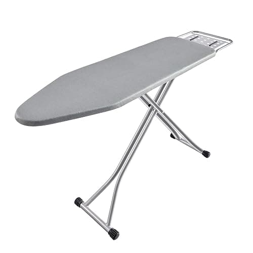 BKTD Ironing Board, Heat Resistant Cover Iron Board with Steam Rest, Non-Slip Foldable Ironing Stand. Heavy Sturdy Metal Frame Legs Iron Stand(13 * 34 * 53 Inches) (Silver Gray) - Image 1
