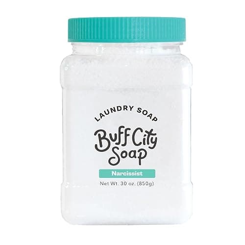 Buff City Soap - Plant Based Powder Laundry Soap - Made With 4 Simple Ingredients & No Harsh Chemicals - Sandalwood, Patchouli, Raspberry, & Peach Scented Laundry Detergent Powder - Narcissist - Image 1