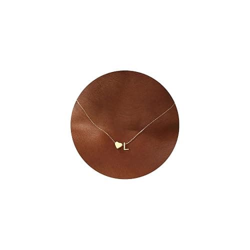 Turandoss Heart Initial Necklace for Women Teen Girls - 18K Gold Plated Letter A-Z Pendant Necklace Dainty Heart Necklaces Tiny Initial Necklaces Birthday Gifts for Women Jewelry - Image 1