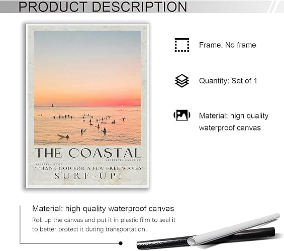Generic Pink Beachy Magazine Cover Trendy Newspaper Print Beachy Dorm Room Decor Girly Surf Wall Art Coastal Cowgirl Wall Art Seascape Sunset picture Preppy Pink Apartment Decor 16x24in Unframed - O-Unframed - 16L" x 24W" thumbnail 2