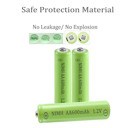 12 Packs 1.2V AA 600mAh Ni-MH Rechargeable Batteries Low Self Discharge for Outdoor Garden Solar Light Lamp thumbnail 5