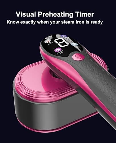 ADPTOYU 2-in-1 Steamer & Iron for Clothes, Portable Handheld Garment Steamer with LED Display, Large Ceramic Panel Travel Clothes Steamer Iron, 10s Fast Heat-Up All-Fabric Remove Wrinkle (Purple) thumbnail 3
