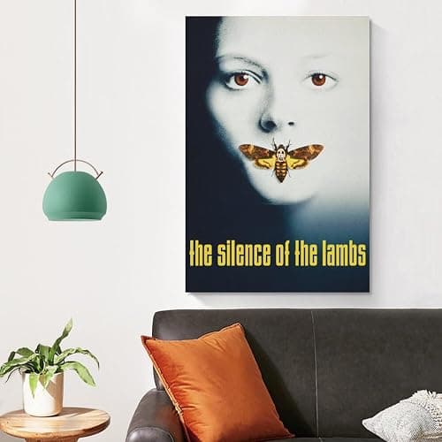 THE SILENCE OF THE LAMBS Horror Movie Poster Canvas Wall Art Poster Decorative Bedroom Modern Home Print Picture Artworks Posters 16x24inch(40x60cm) thumbnail 4