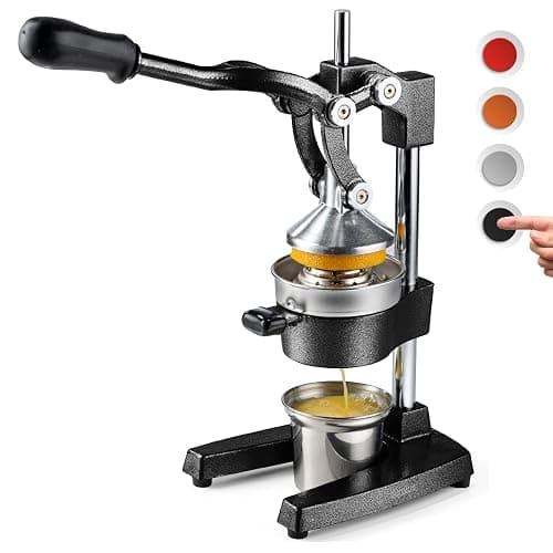 Eurolux Cast Iron Citrus Juicer | Extra-Large Commercial Grade Manual Hand Press | Heavy Duty Countertop Squeezer for Fresh Orange Juice (Bonus Stainless Steel Cup) (Black) thumbnail 8