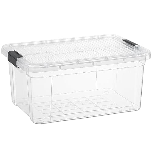 Superio Clear Plastic Storage Bin with Lid, 11 Qt, Non-Toxic, BPA Free, Odor Free, Organizer Storage Box, Stackable Plastic Tote for Home, Garage, School, and Office - Image 1