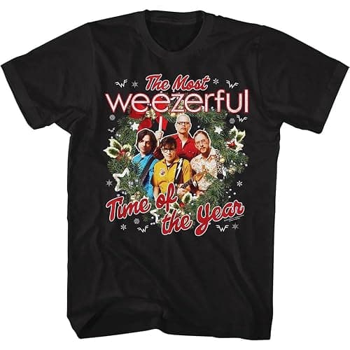 American Classics Weezer Band The Most Weezerful Time of The Year Christmas Shirt Adult Short Sleeve T Shirt Black - Image 1