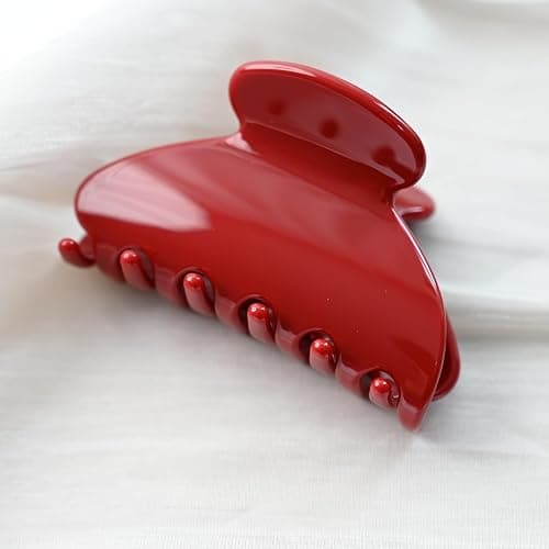 Prettyou Handmade Celluloid Acetate French Design Barrettes Tortoise Shell Claws Hair Claw Luxury Fashion Accessories Hair Clip for Women (burgundyred) thumbnail 3