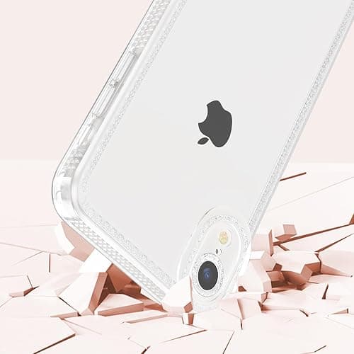 ZTOFERA Designed for iPhone XR 6.1 inch,Sparkly Cute Clear Case for Women Girls,Glitter Bling Flexible Soft TPU Silicone Bumper Protective Cover for iPhone XR,Clear thumbnail 4
