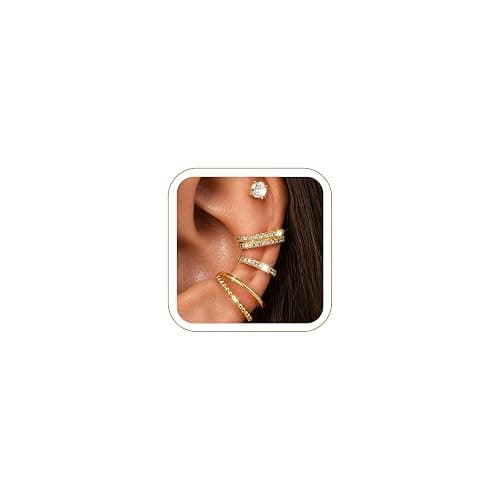 4PCS 14K Gold/Silver Ear Cuff, Clip On Earrings, Ear Cuffs Non Piercing - Image 1