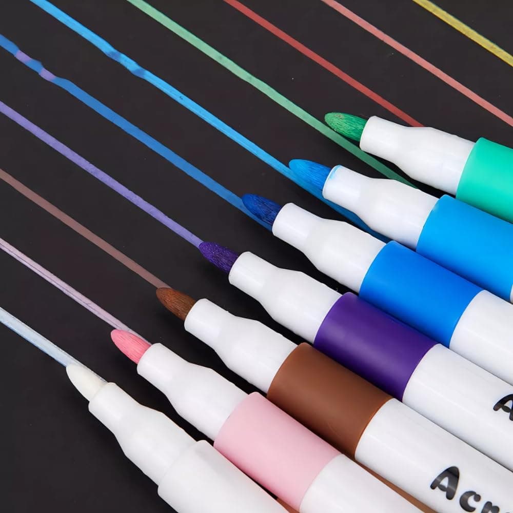 Kit 36 Canetas Acrílicas para Pintura, Marcadores Acrílicos de Tinta Permanente Canetinha Posca para Madeira Tecido Tela Pedra Vidro Cerâmicas Desenho Artístico (36) thumbnail 3